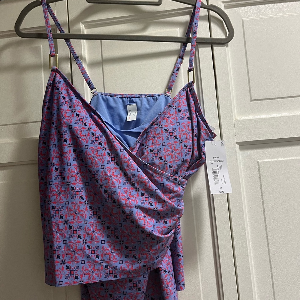 Liz Claiborne Lined Geometric Tankini Swimsuit - Size 14 - On The Tiles Top NWT